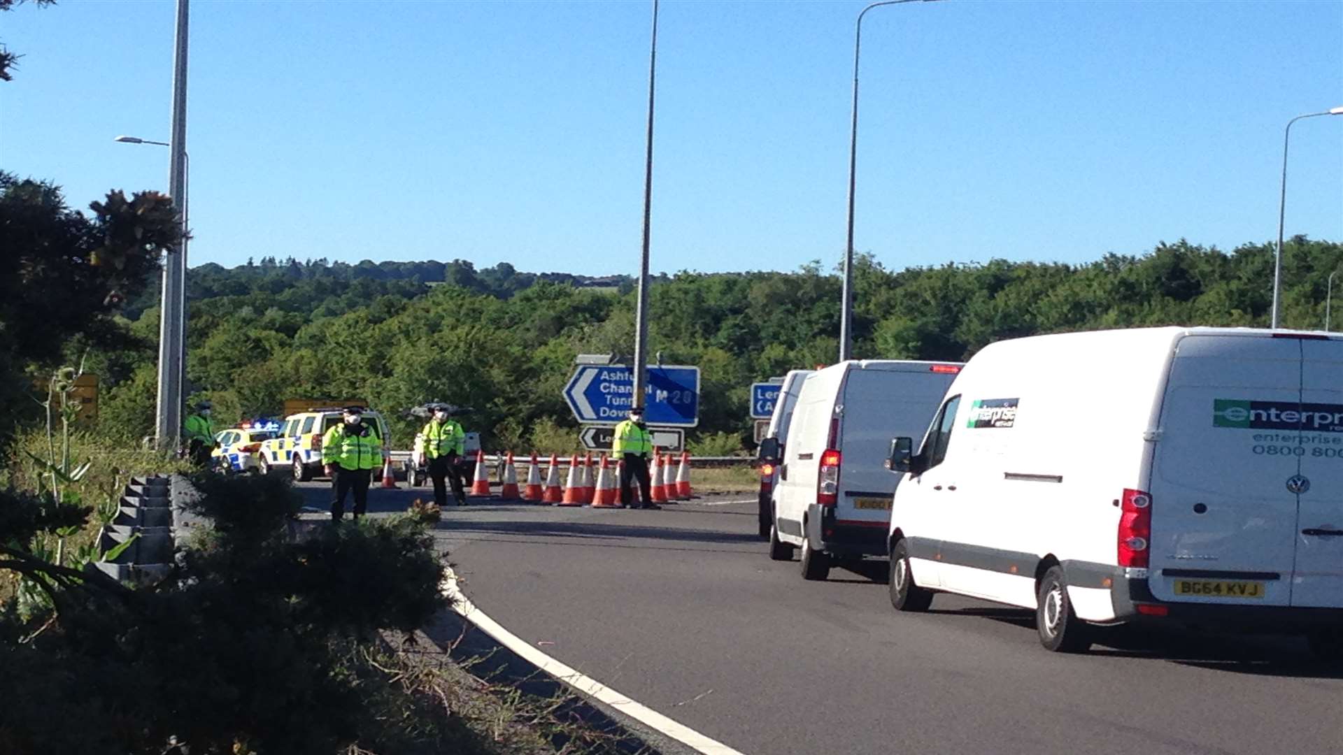 Police shut off the motorway at J8