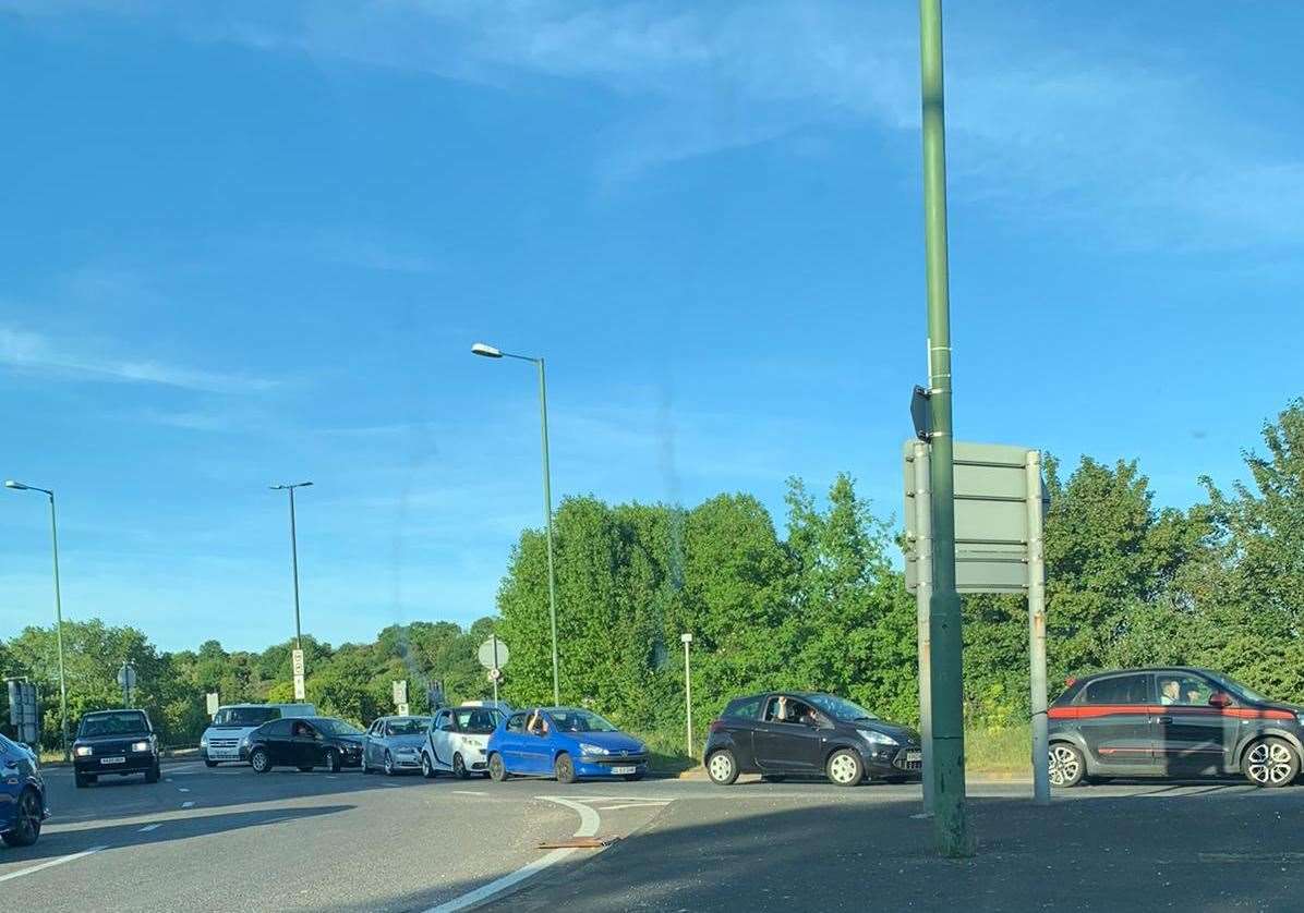 Vehicles backed up for about a mile from the Medway City Estate through the Medway Tunnel when the Drive Thru reopened last month