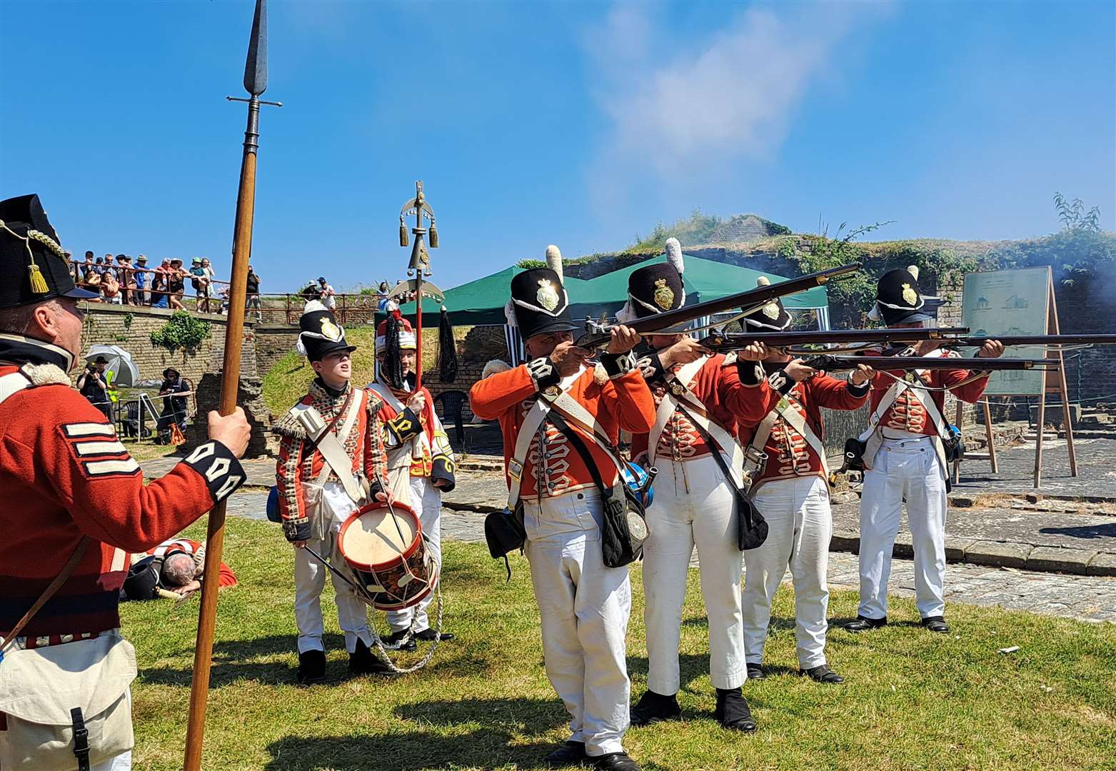 A military re-enactment at the Drop Redoubt Open Weekend