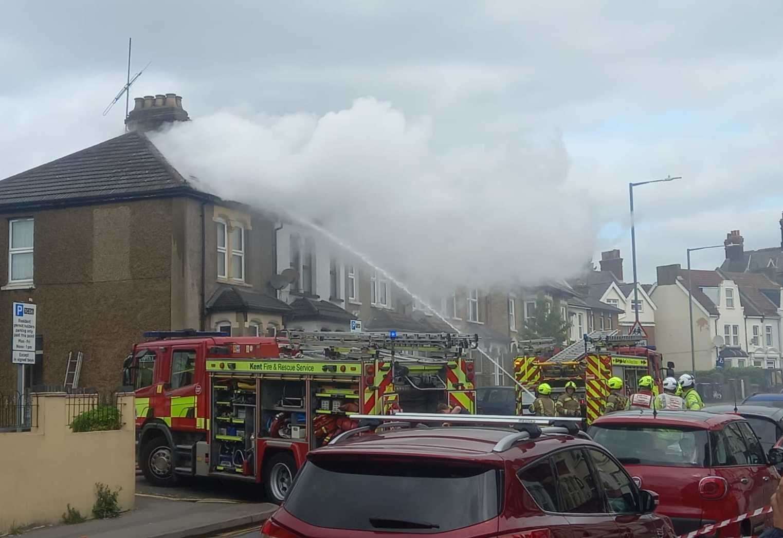 Fire in roof of home in Pelham Road, Gravesend