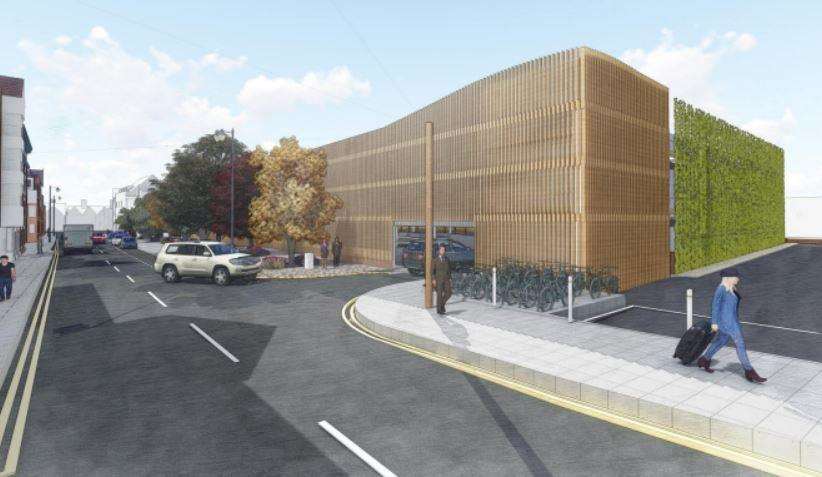 How the multi-storey car park in Station Road West would look