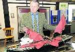 Clive Reader with the damaged model barge