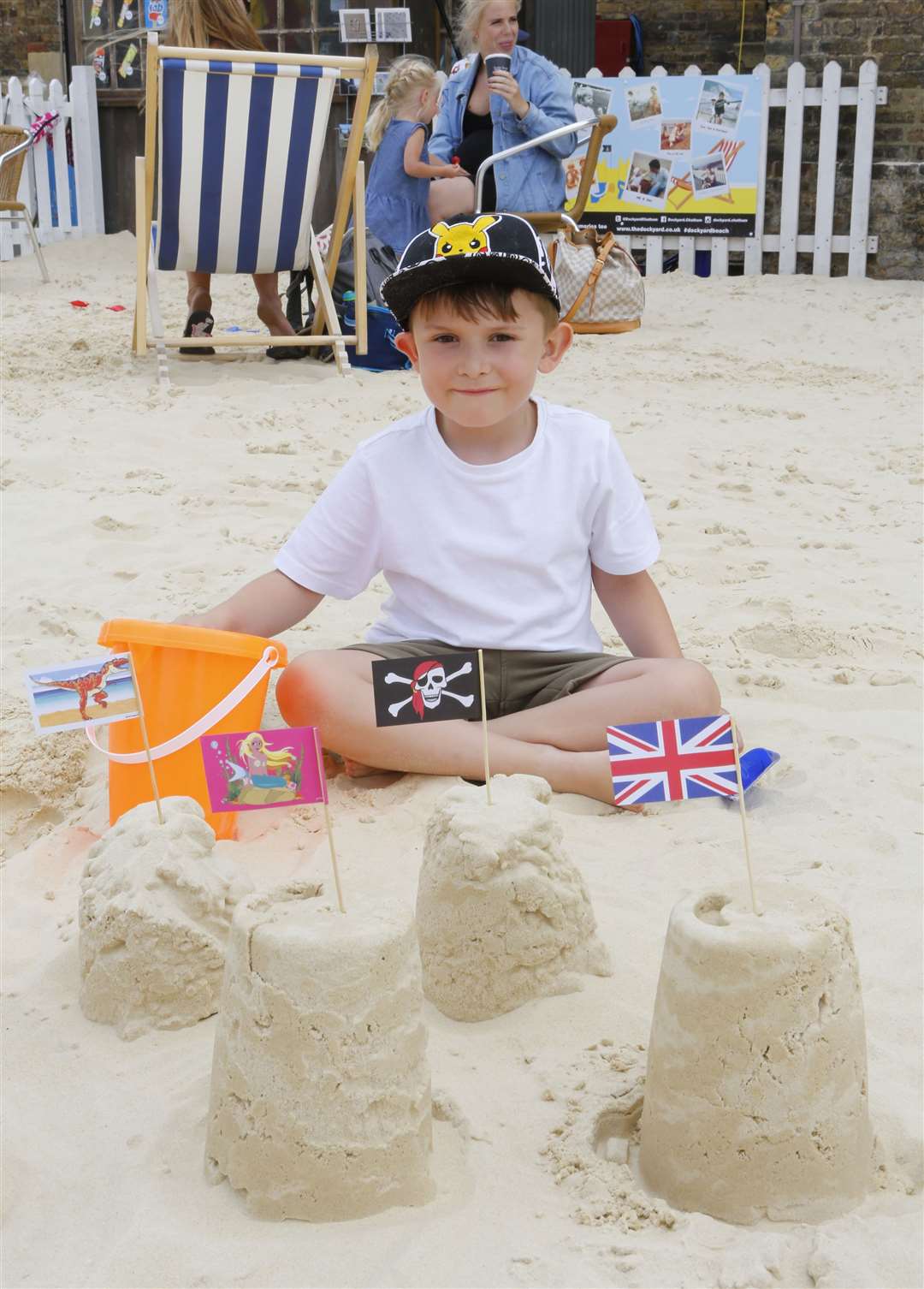 Beach at Chatham Dockyard: Beau Whiting has a try Picture: Andy Jones