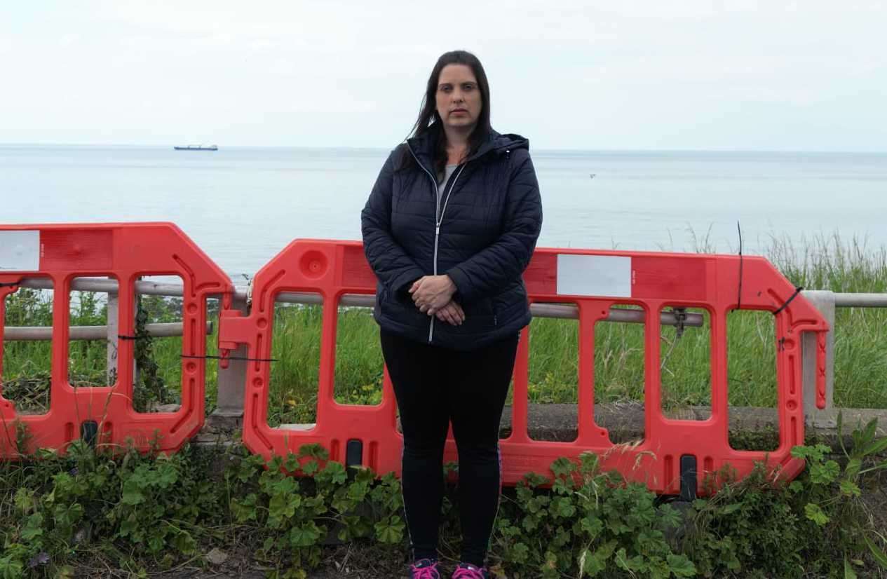 Laura Mitchell has told of the terrifying moment her friend’s little boy almost fell off the cliff edge in Ethelbert Crescent, Cliftonville. Picture: Laura Mitchell