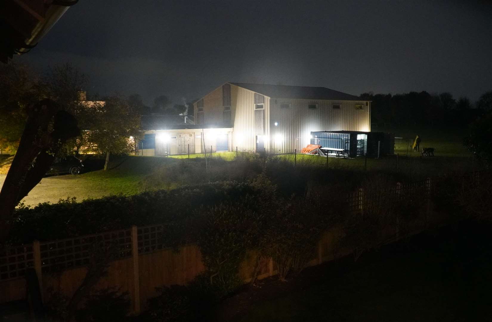 Upton Junior School in Broadstairs has the lights on its gym building on a timer until 10pm every night