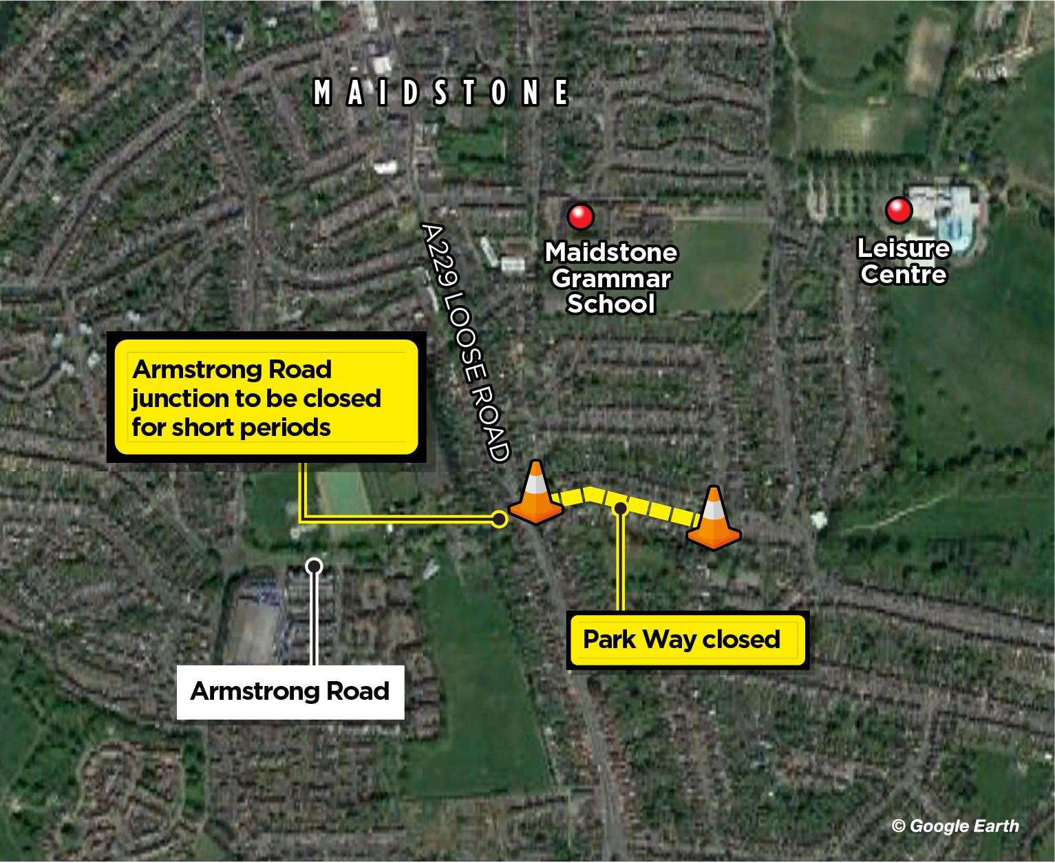 Location of Park Way in Maidstone