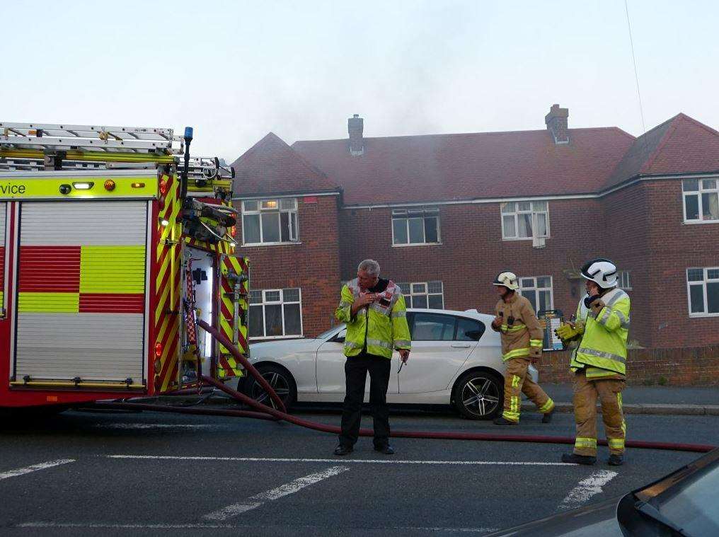 Emergency services at the scene in Dover Road. Credit: Kent 999s (2905395)