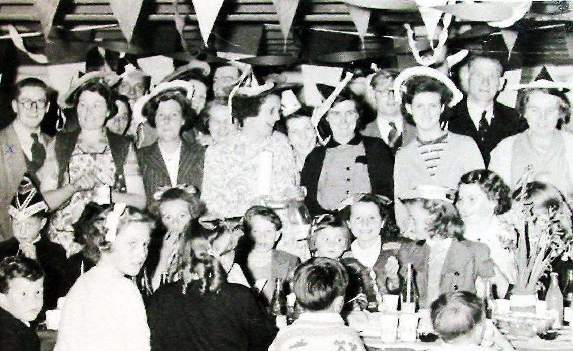 The Abbey Street coronation party in Faversham. Image supplied by The Faversham Society.