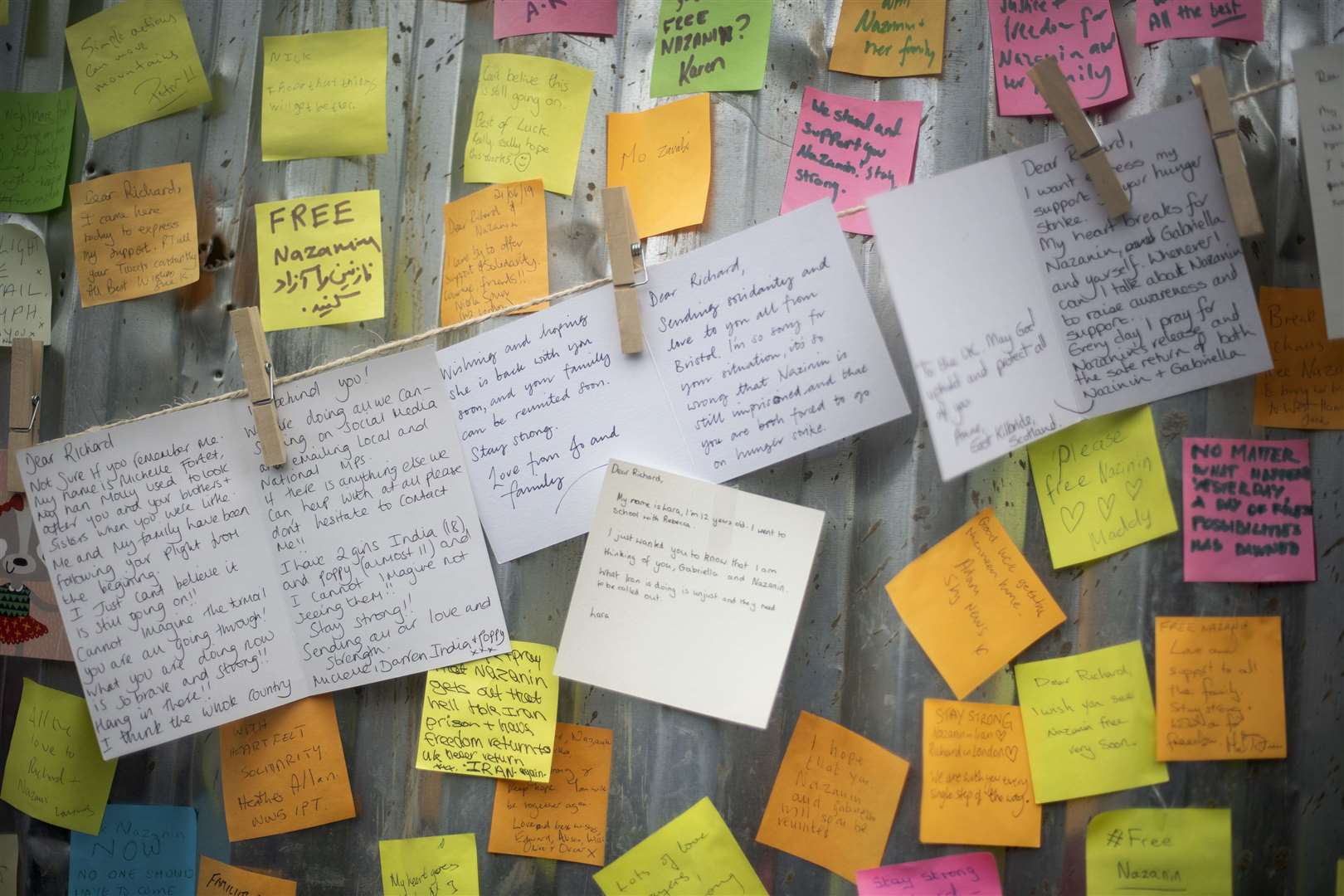 Letters of support sent to Mr Ratcliffe as his hunger strike entered its eighth day (Victoria Jones/PA)