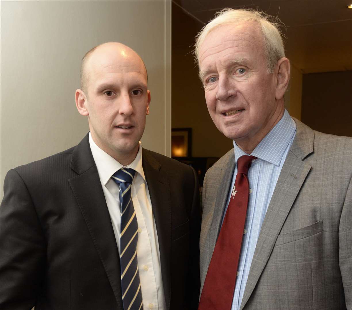 Kent and England great Derek Underwood, pictured with James Tredwell in 2017, made more than 900 appearances for the county. Picture: Chris Davey