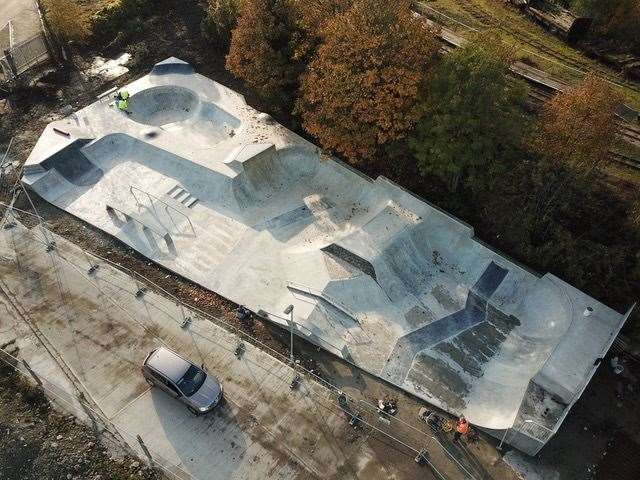 Sittingbourne's new skatepark from above