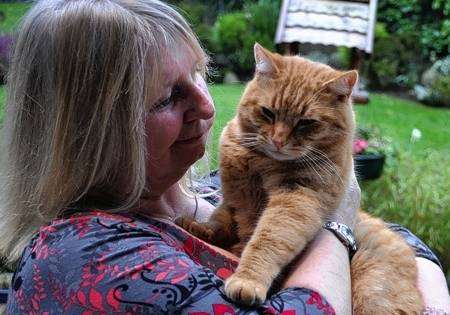 Maureen Collins and Teddy at home in King's Park, Canterbury