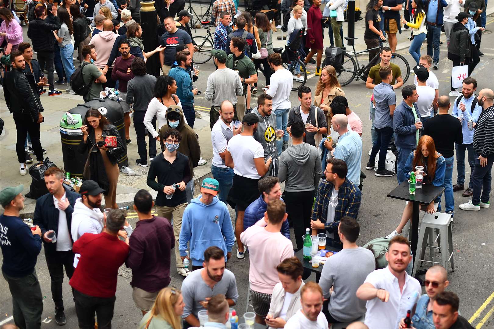 Drinkers in Soho, London, as coronavirus lockdown restrictions are eased (Victoria Jones/PA)