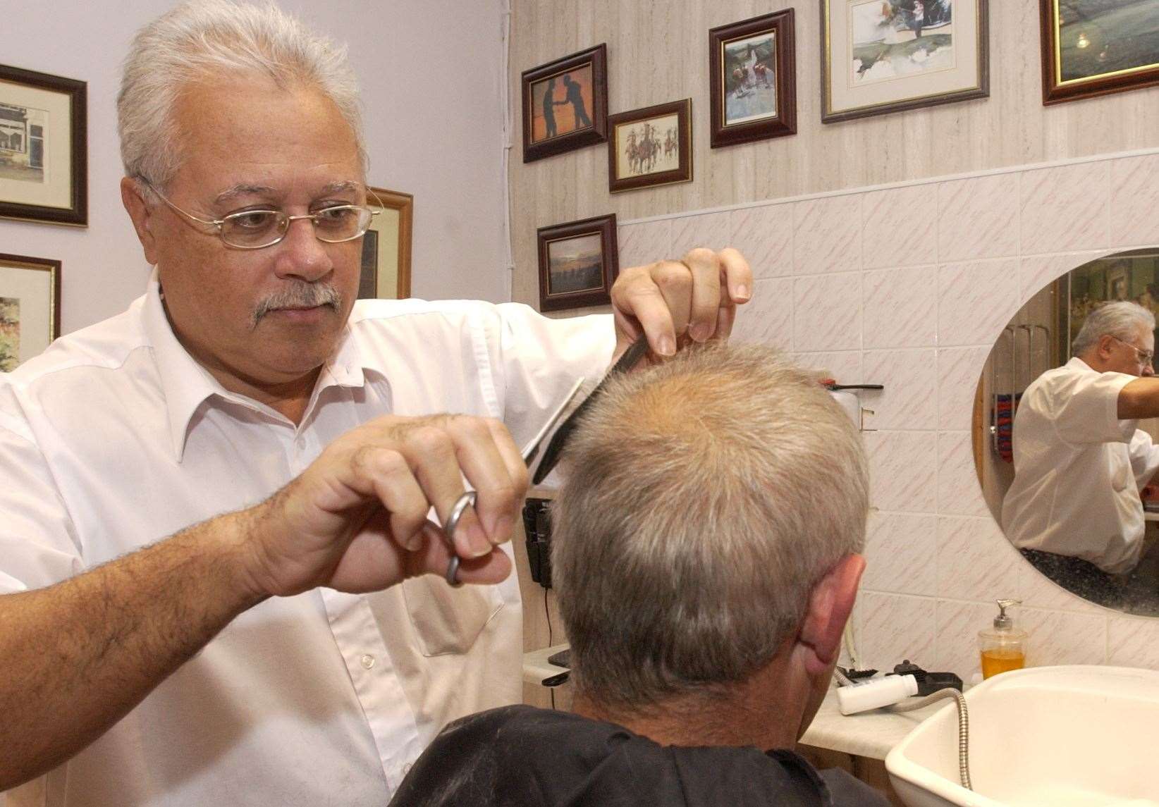 Gordon Johnson cut hair for more than 40 years