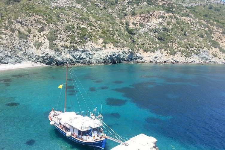 Picturesque cover beneath the monastery of Kyra Panagia