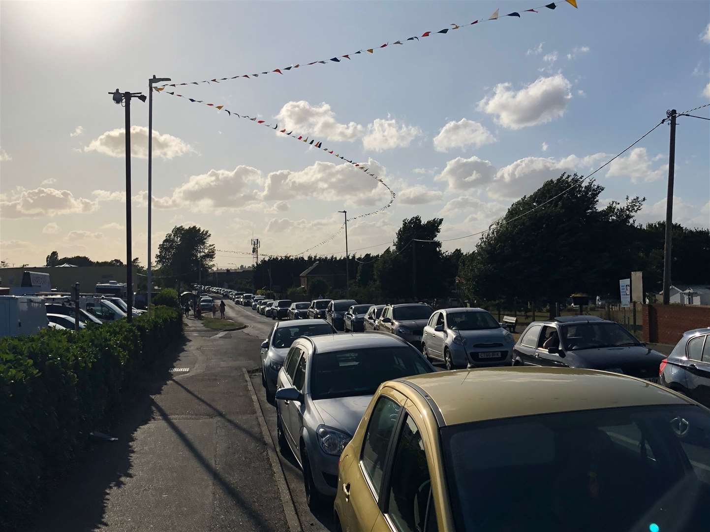 Traffic was queueing into Leysdown after a police cordon was put in place following the crash