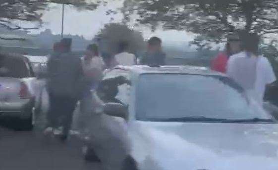 A video captured the gathering of a number of young drivers at a private car park off of Laser Quay on the Medway City Estate