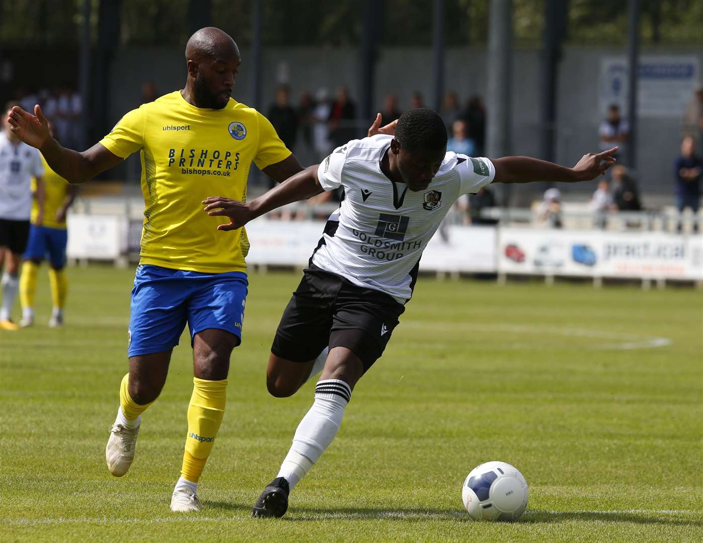 Dartford striker Norman Wabo tries to stay on his feet Picture: Andy Jones