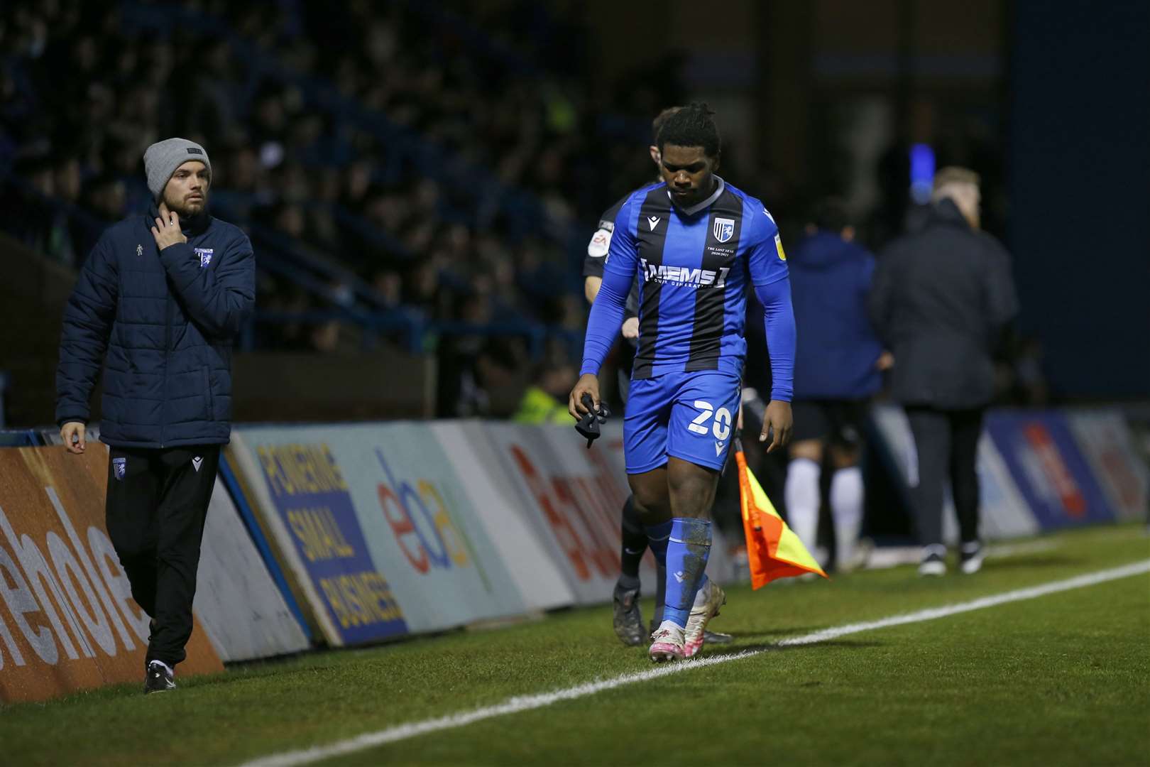 Dan Phillips goes off after picking up a red card Picture: Andy Jones