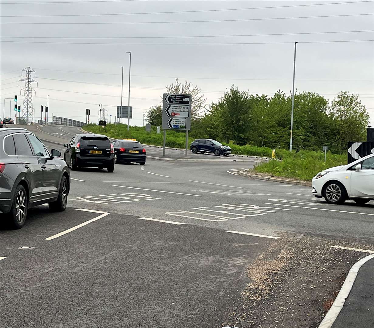 The roundabout at the Bean junction off the A2