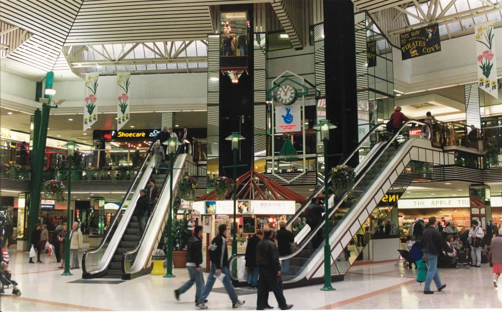 Inside the Pentagon shopping precinct in Chatham in 1996