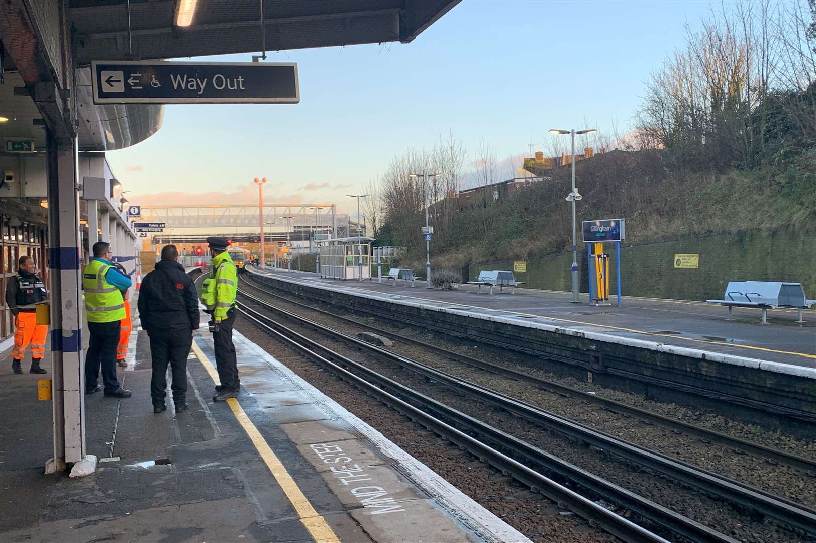 The platform at Gillingham Station