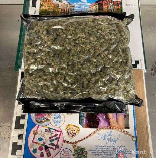 Samuel Dunne oversaw a drugs ring which saw cannabis hidden in a parcel also containing a children's puzzle box and a girl's jewellery box. Picture: Kent Police