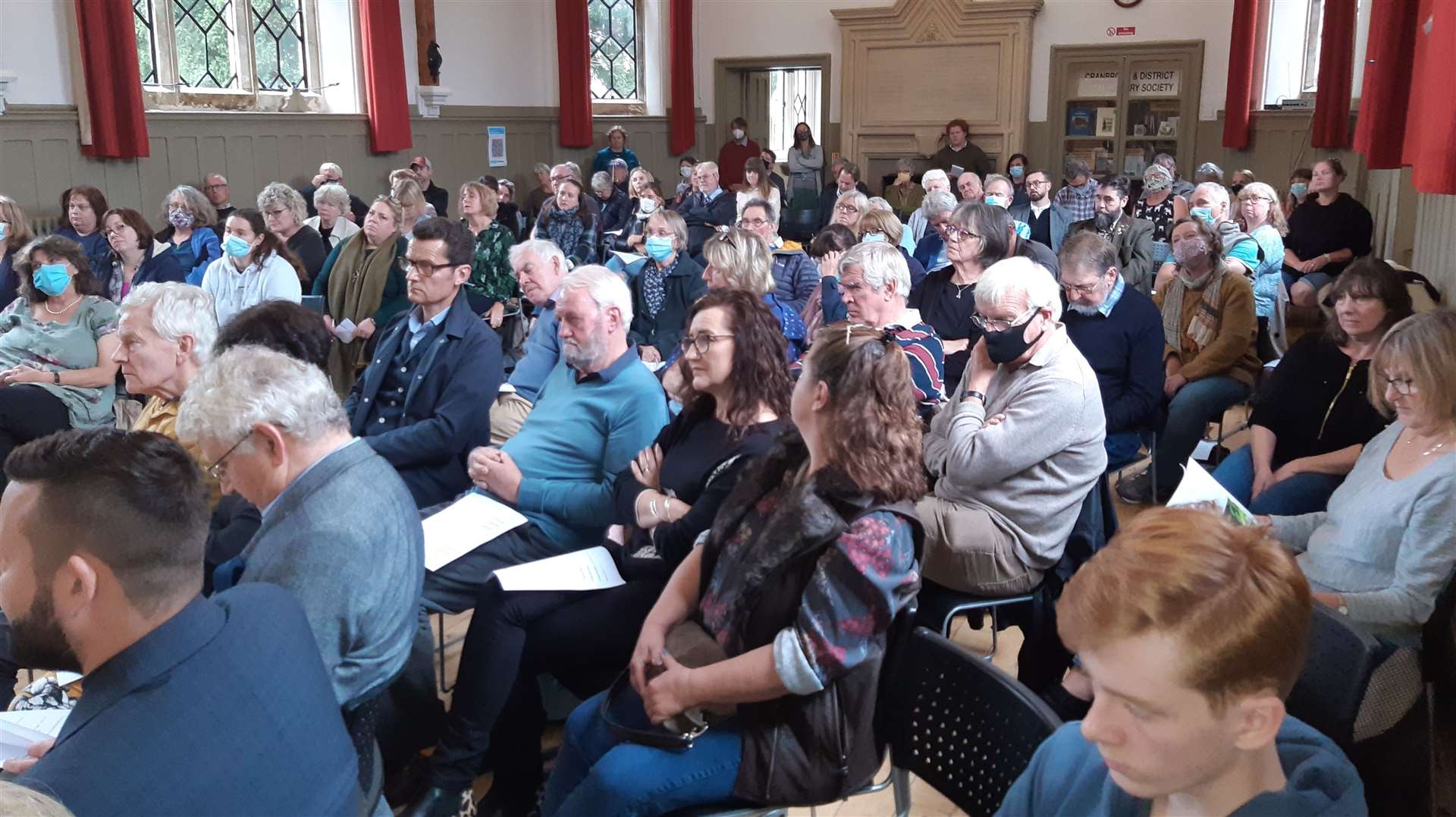 A packed public meeting in Cranbrook, to discuss the future of the High Weald Academy