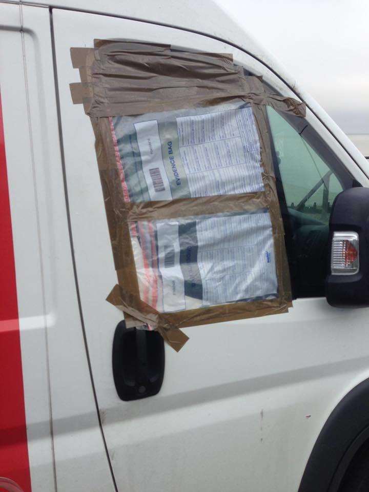 Benjamin Johnson's van window was smashed on Herne Bay seafront on November 27. Picture: Benjamin Johnson