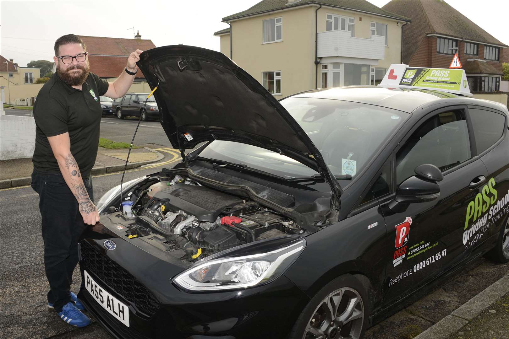 Alex Holder said the injured kitten got into the engine of his car. Picture: Paul Amos