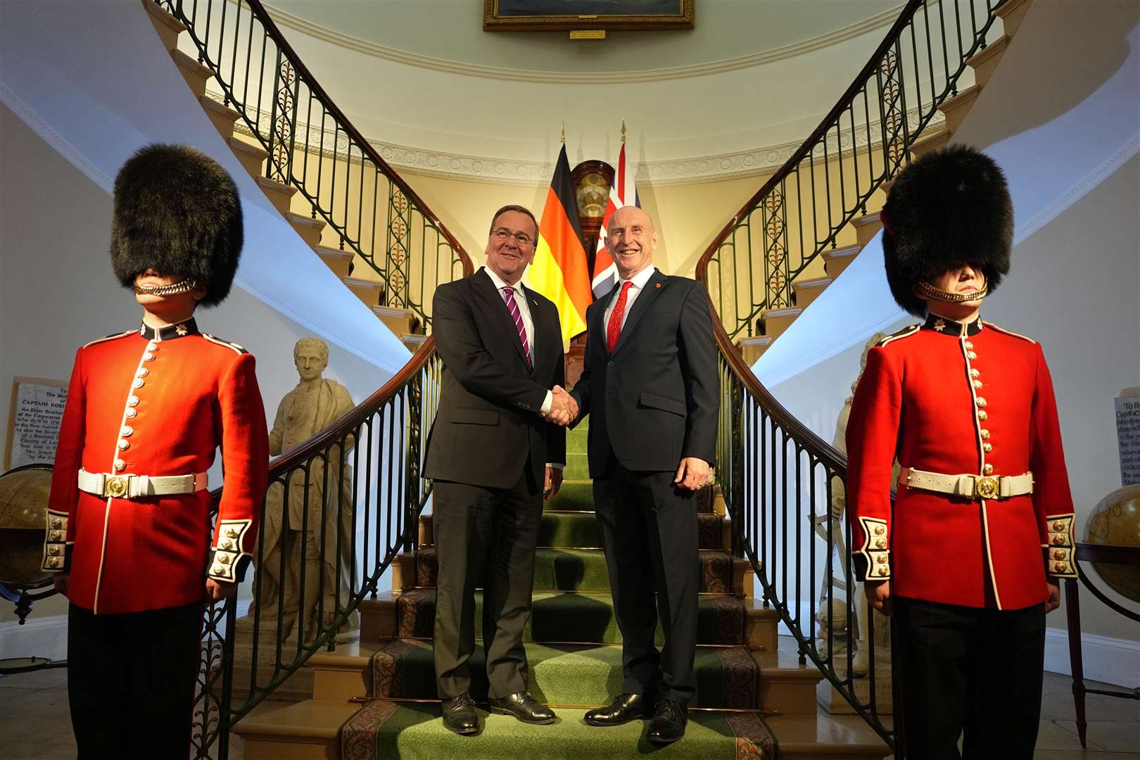 Defence Secretary John Healey (centre right) and his German counterpart Boris Pistorius before signing a new UK-Germany Defence Agreement at Trinity House in London (Jordan Pettitt/PA)