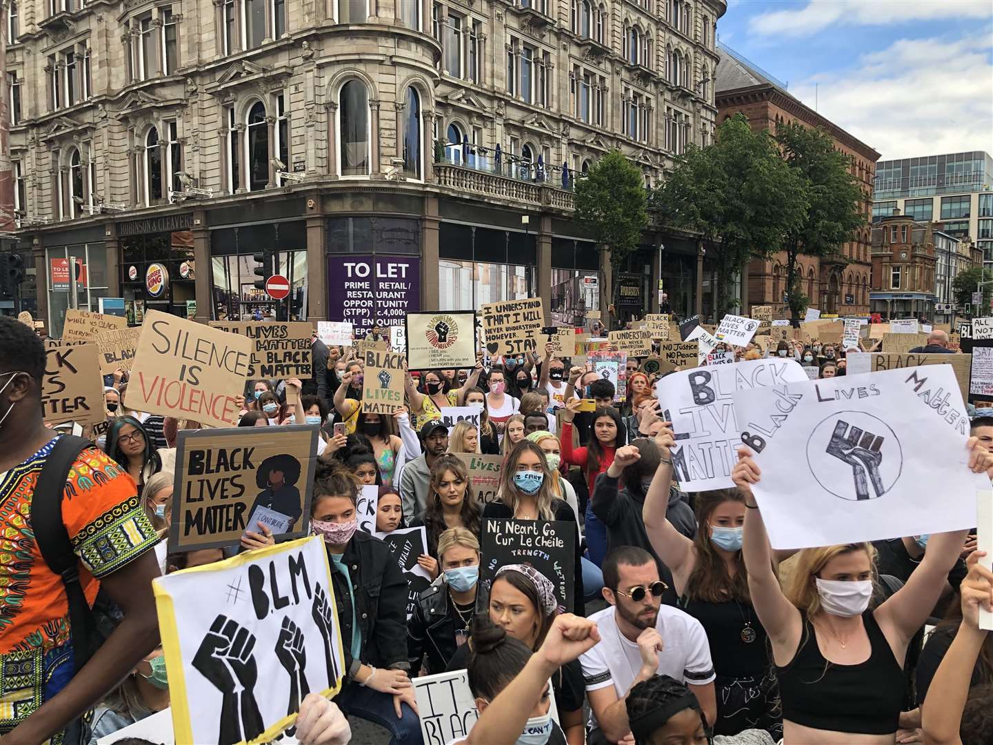 A Black Lives Matter protest in Belfast city centre (David Young/PA)