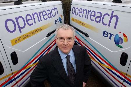 Steve Robertson, chief executive, with Openreach's new vans