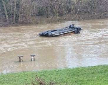 The river is rising steadily at Tovil. Pic: Roger J Hogg