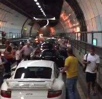 Drivers fleeing their vehicles in the Dartford Tunnel