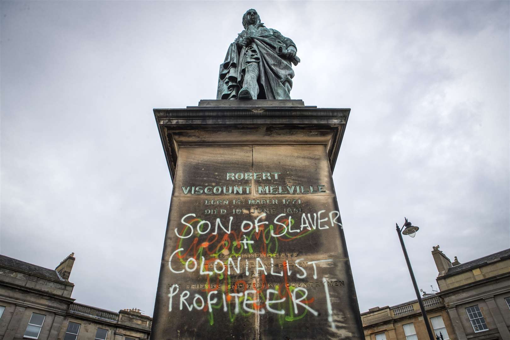 Robert Dundas’ statue was also vandalised (Jane Barlow/PA)