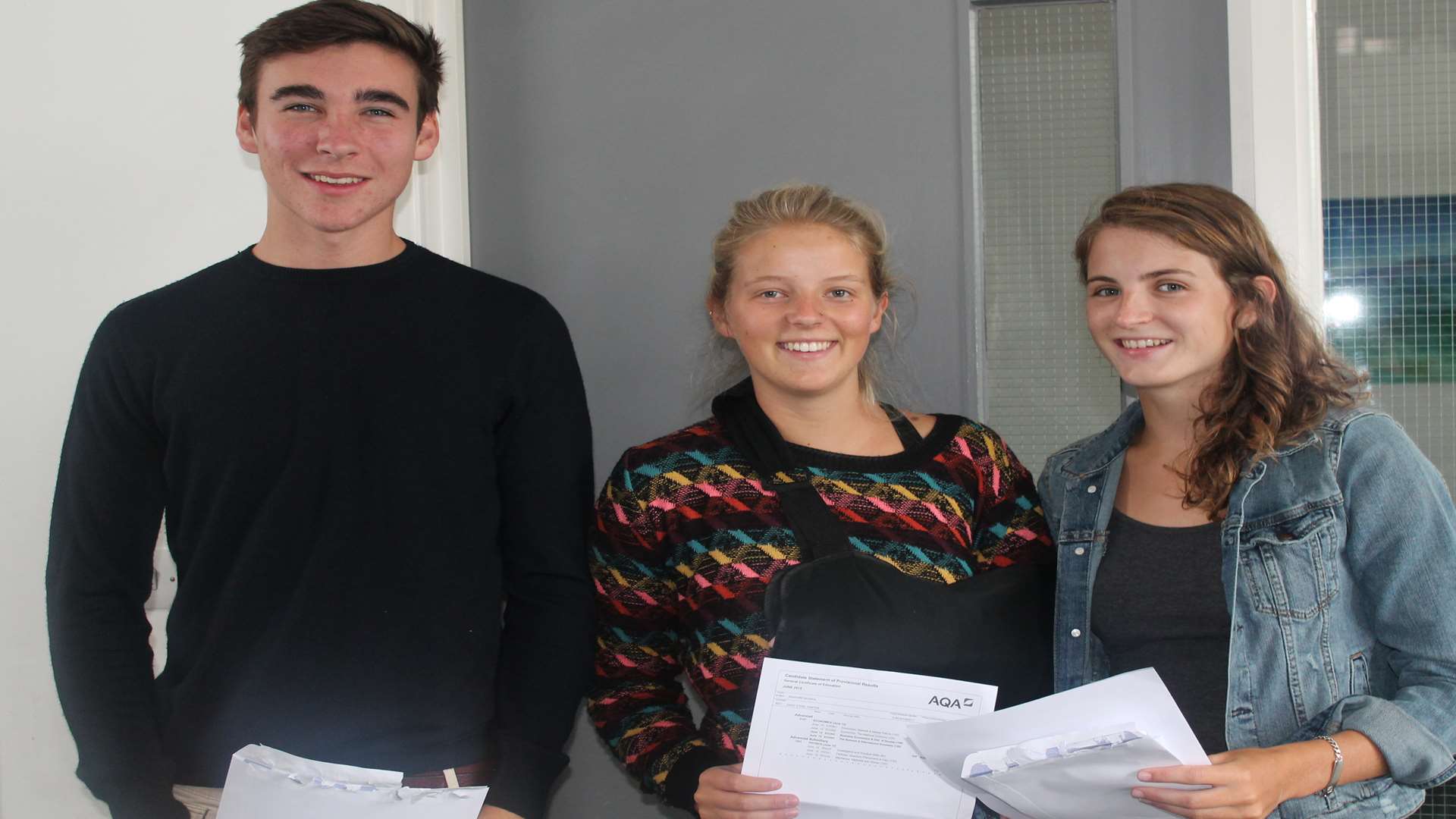 Ashford School students Teddy Learmont, Daisy Carter and Rebecca Garner