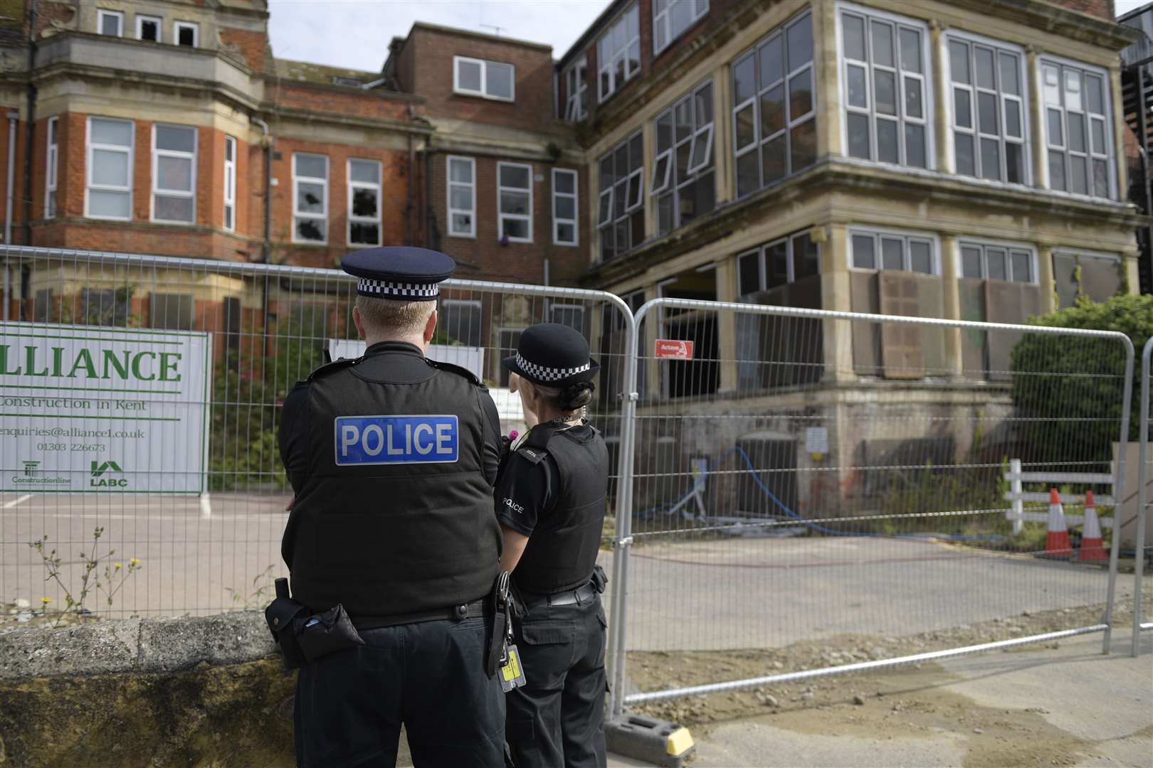 The fenced off hospital this morning. Picture: Barry Goodwin