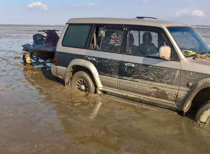 Sinking car in Leysdown. Picture: Stuart Duffy