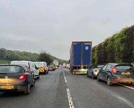 There was a build-up of traffic on the A249 near Stockbury as emergency services attended the scene