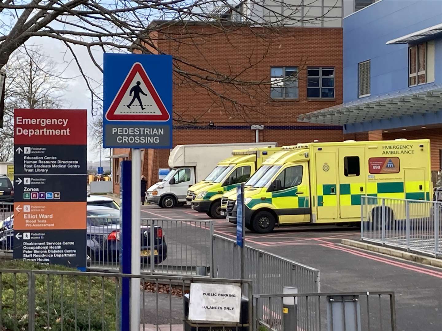 People are being told to only visit Medway Maritime Hospital in Gillingham if it is a life-threatening condition. Picture: John Nurden