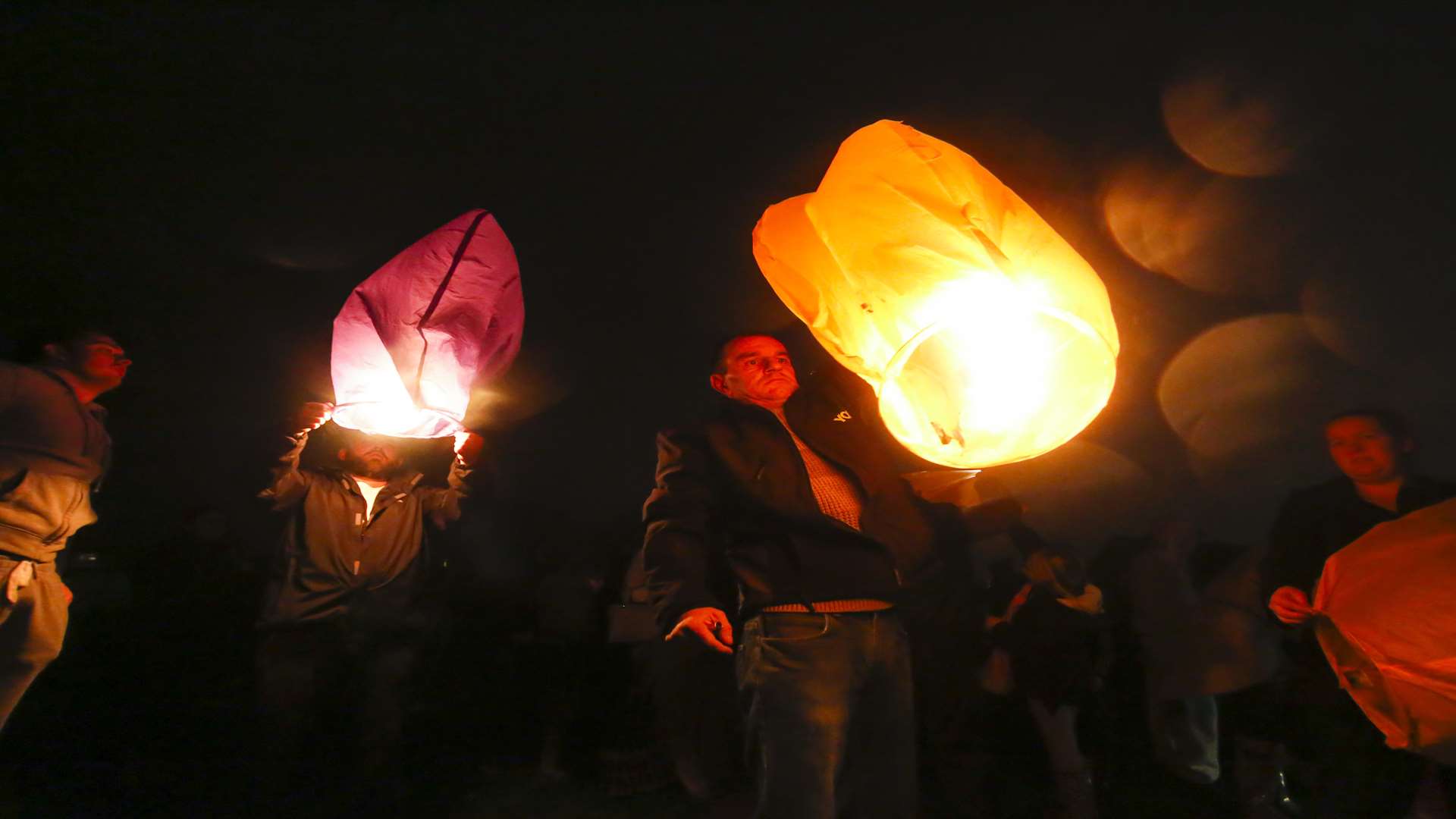 Family and friends gathered for the Light Up the Sky event