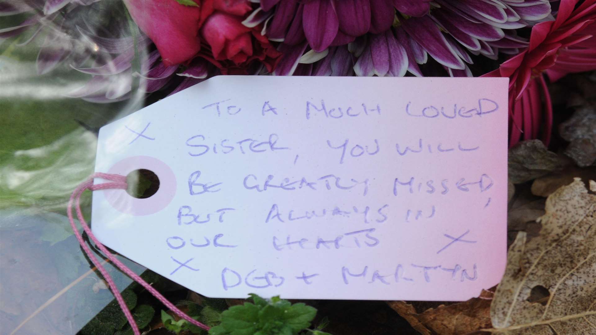 Tributes were laid at the crash site