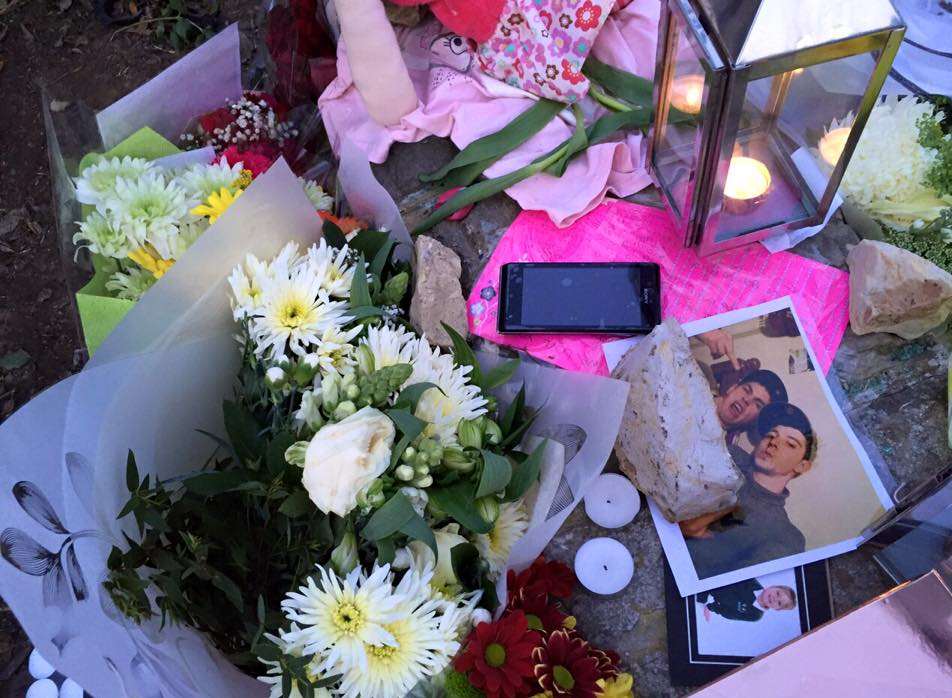 Floral tributes were left at the scene of the crash