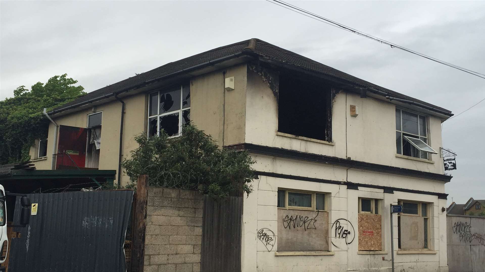 The former cafe in Canal Road, Strood, has been torched several times