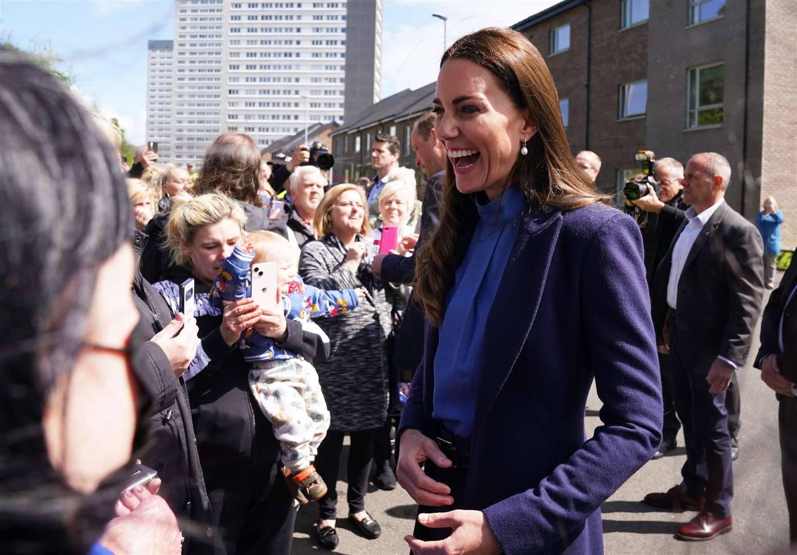 The couple stopped to chat to members of the public in Glasgow (Andrew Milligan/PA)