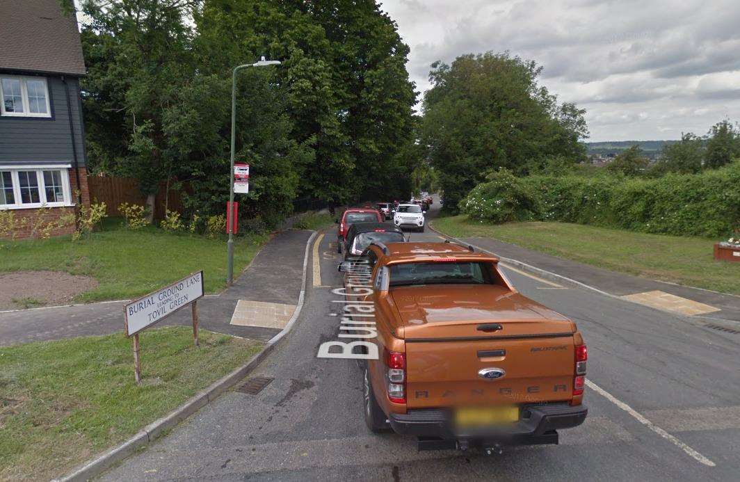 Buses carrying passengers were diverted from their usual route through Burial Ground Lane (5147899)