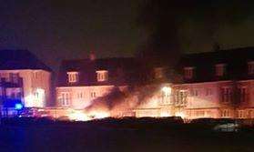 The fire spread across three cars in Ashford. Picture Charlotte Openshaw. (1419945)