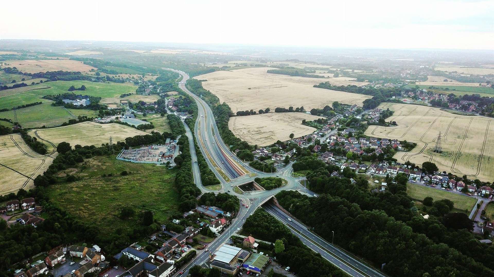 An aerial view of the Key Street Roundabout on the A249, which is set to be upgraded. Picture: Richard Mitchell