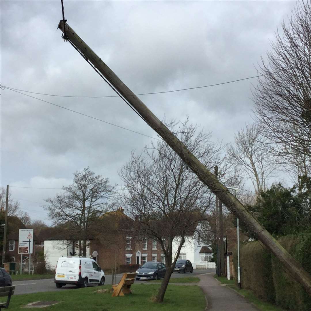 Power lines were damaged by the winds